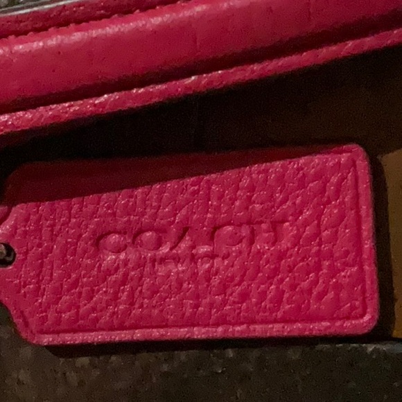 Coach Hot Pink Pebbled Leather Tote With Gold-Tone Hardware Accents Authentic - Picture 7 of 16